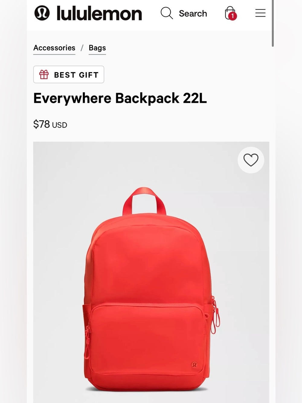 lululemon athletica Everywhere Backpack 22L - Bright Red